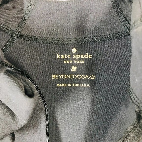 Kate Spade x Beyond Yoga Black Bow Neck Zip up Athletic Jacket - Picture 8 of 16